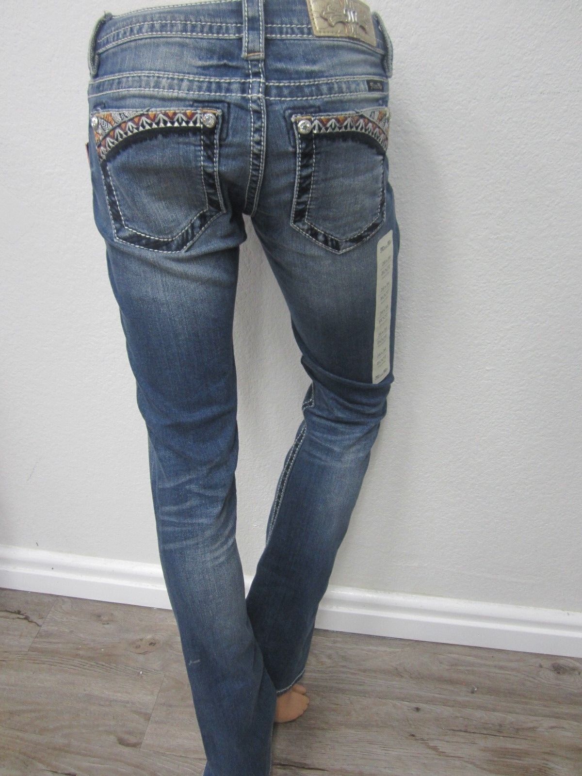 *NWT*MISS ME Women's BOOT CUT Jeans JP7697B4  Med Blue  Size W25 X L34