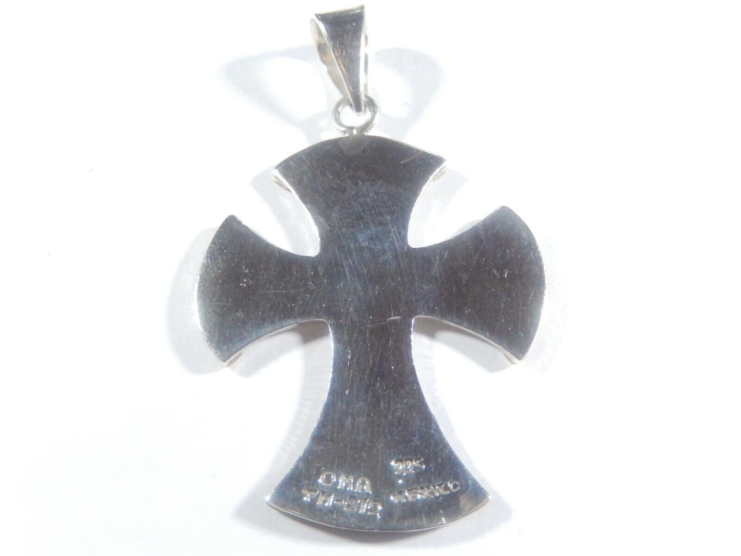 *VINTAGE*   Mexico Taxco TM-219 Artist "OEM" Sterling Silver 925  Cross Pendant