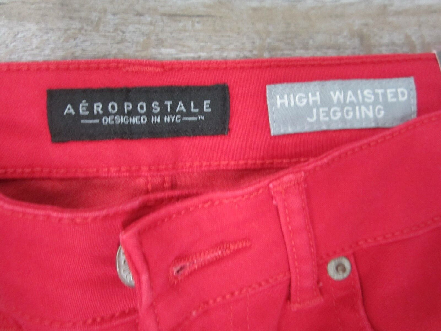 NWT Aeropostale Womens Seriously Stretchy Red Color Wash High-Waisted Jegging 0R