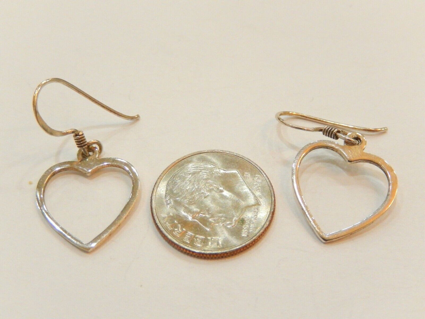 Women's 925 Sterling Silver Love Open Heart Drop Dangle  Earrings