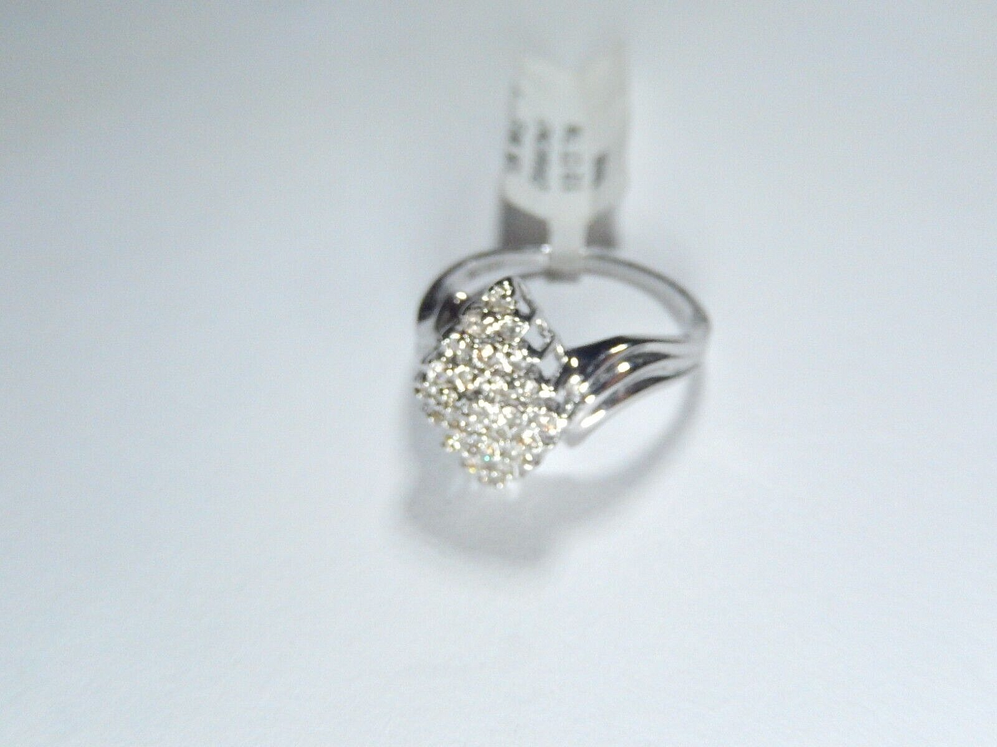 *NEW*  10K White Gold .25CT Natural VS Diamond  Wedding or Cocktail Ring Sz 6.5