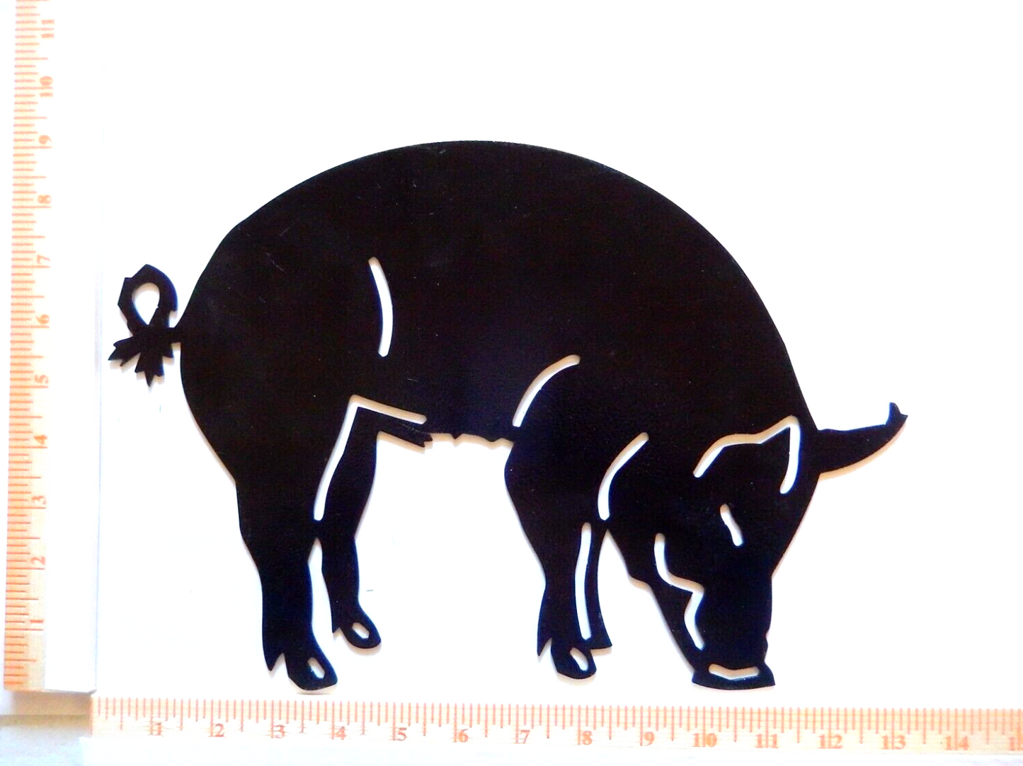 ~NEW~ 14ga. "PIG" Black Metal Wall Art - 13" x 9.5"