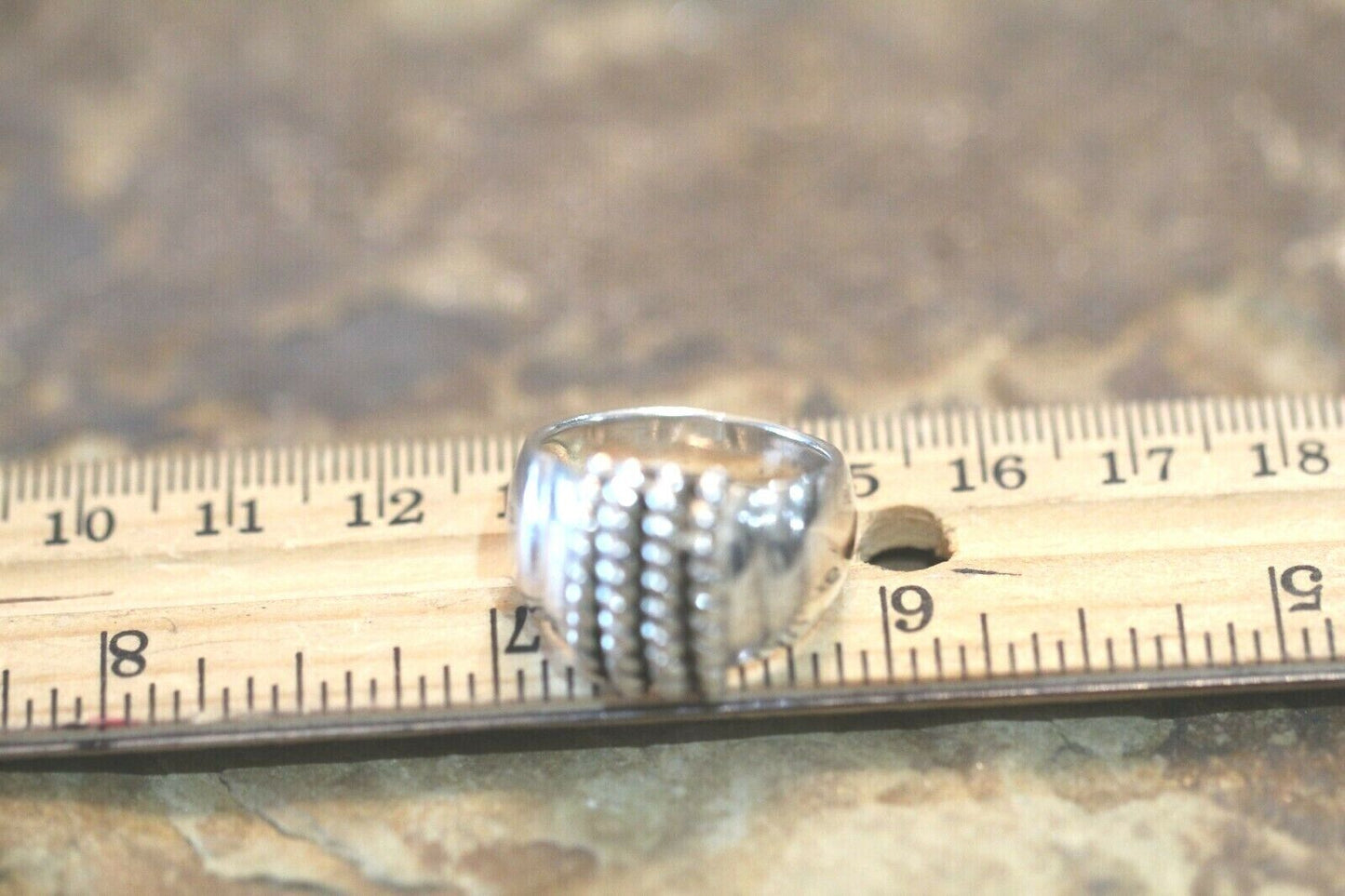 *VINTAGE*  925 Sterling Silver Rope Dome Design Ring Size 8.5