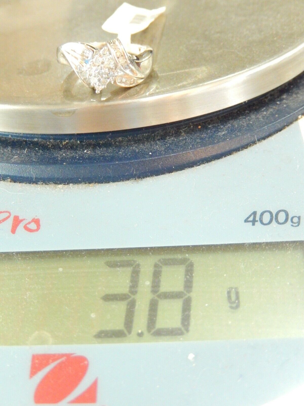 *NWT*  10K White Gold .33 CT Diamond Cluster Ring Size 6