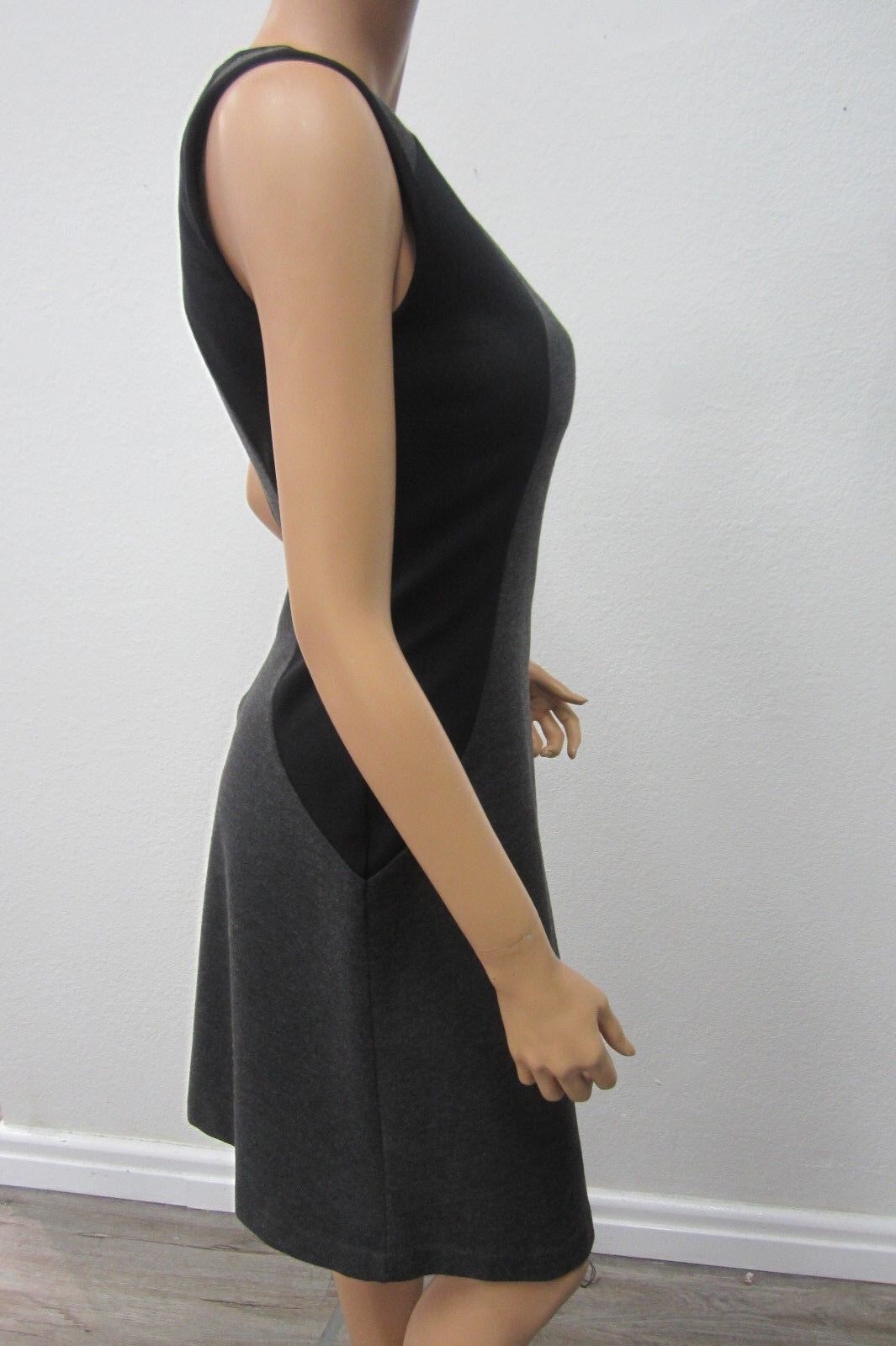 NWT Michael Kors Dress Black/Charcoal Sleeveless Dress Back Zip Size 2