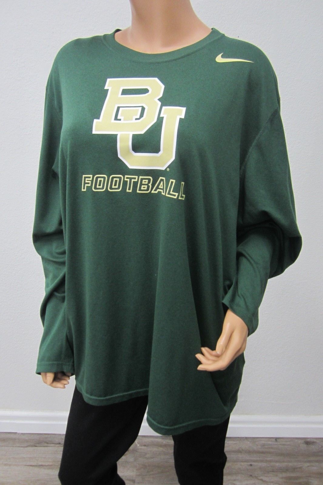 NWOT New Mens Nike DriFit  Baylor Bears  StayCool Football Long Shirt Size 2XL