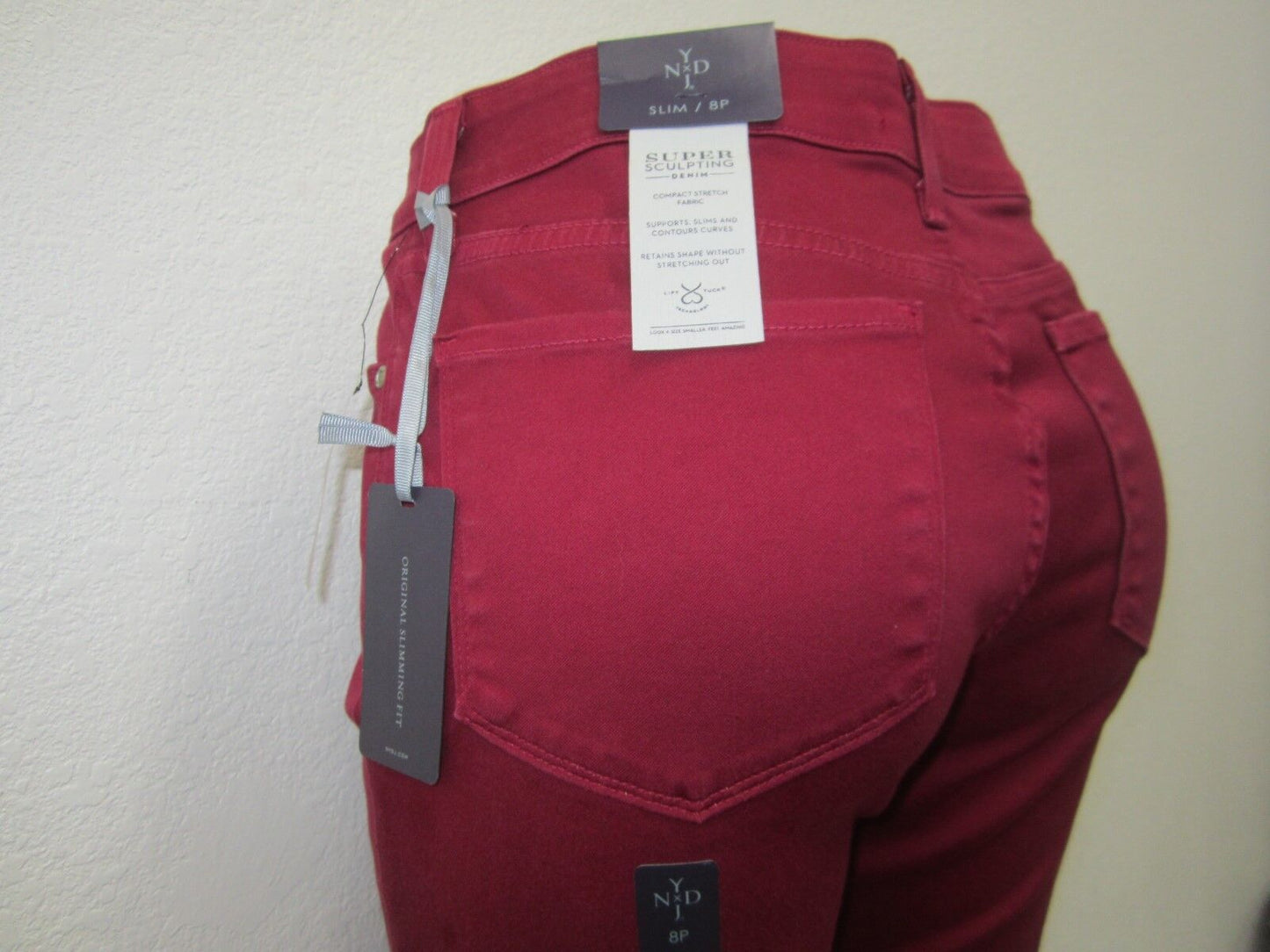 NWT NYDJ Not Your Daughters Jeans Samantha Slim Maroon ponte stretch LEGGINGS 8P