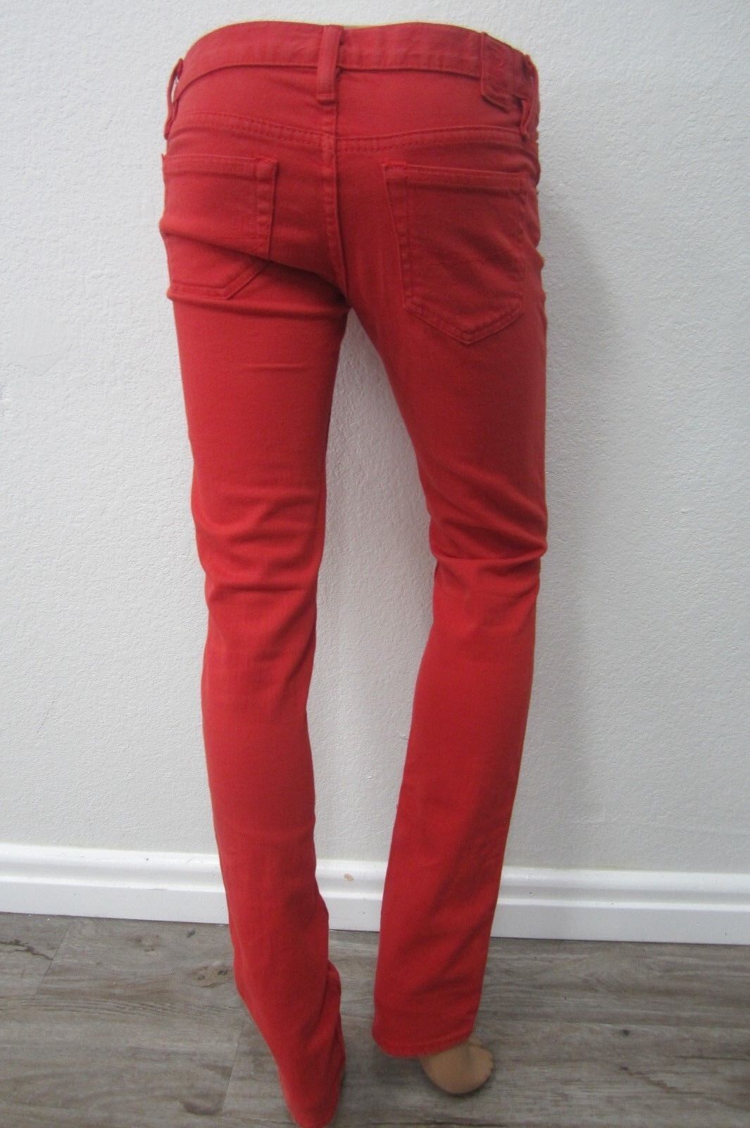 Ralph Lauren Sport Womens Red Skinny Leg Jeans  Pants Blue Label Sz W25 x L33