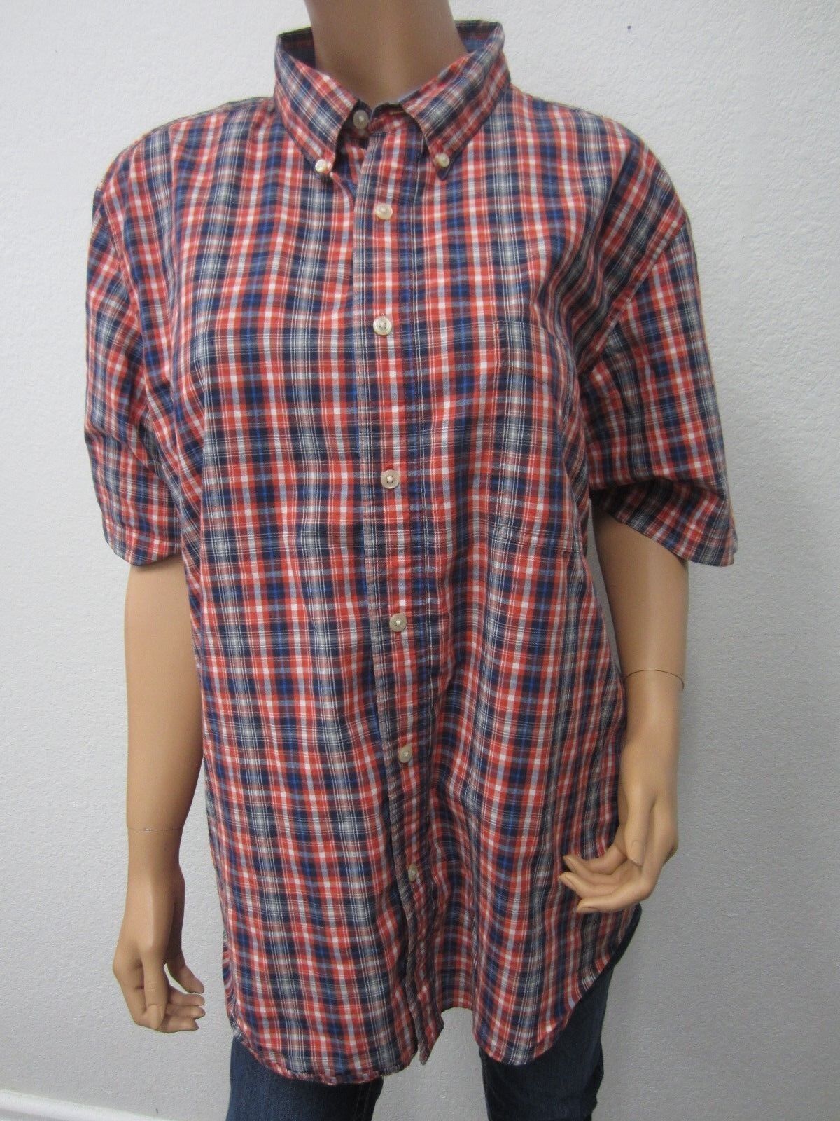 Chaps Woven Button Down Shirt, Men's, Short Sleeve, X LARGE (XL)