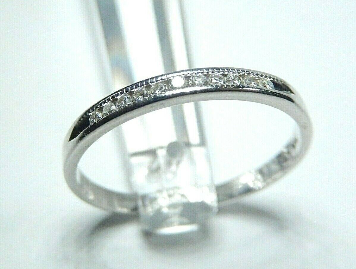 14K White Gold 2.5mm  .25ct Natural VS Diamond Wedding Band Ring Size 10.25