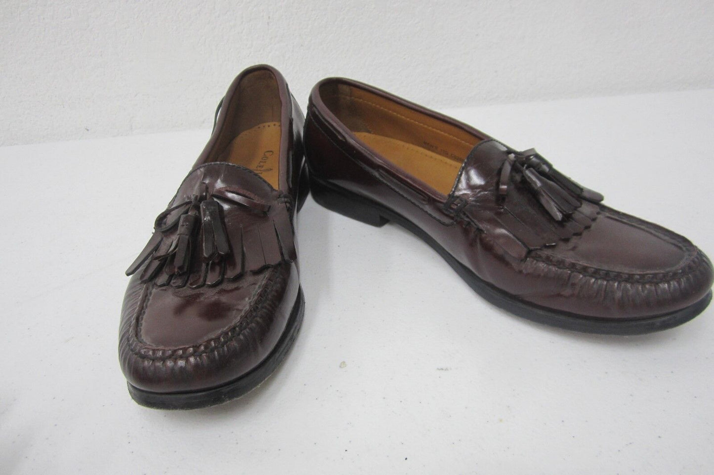 Cole Haan Leather Kiltie / Tassle Slip-On Casual Loafers Cordovan Mens Sz 11D