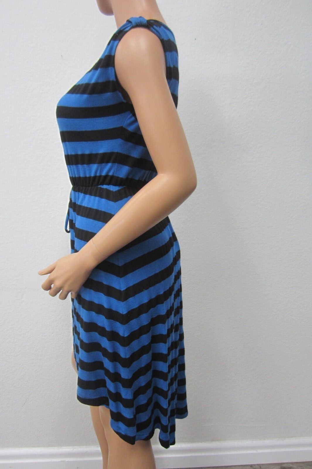 Gianni Bini SUPER CUTE High/Low Dress Blue Black Stripe Size XS