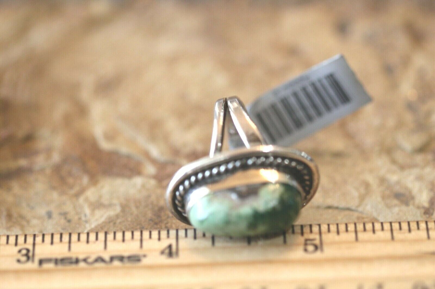 *VINTAGE*  Native American Navajo Green Turquoise Sterling Silver Ring Size 9