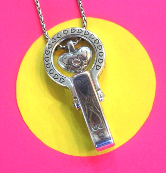 Brighton Long  Heart Clip On Charm Pendant Necklace