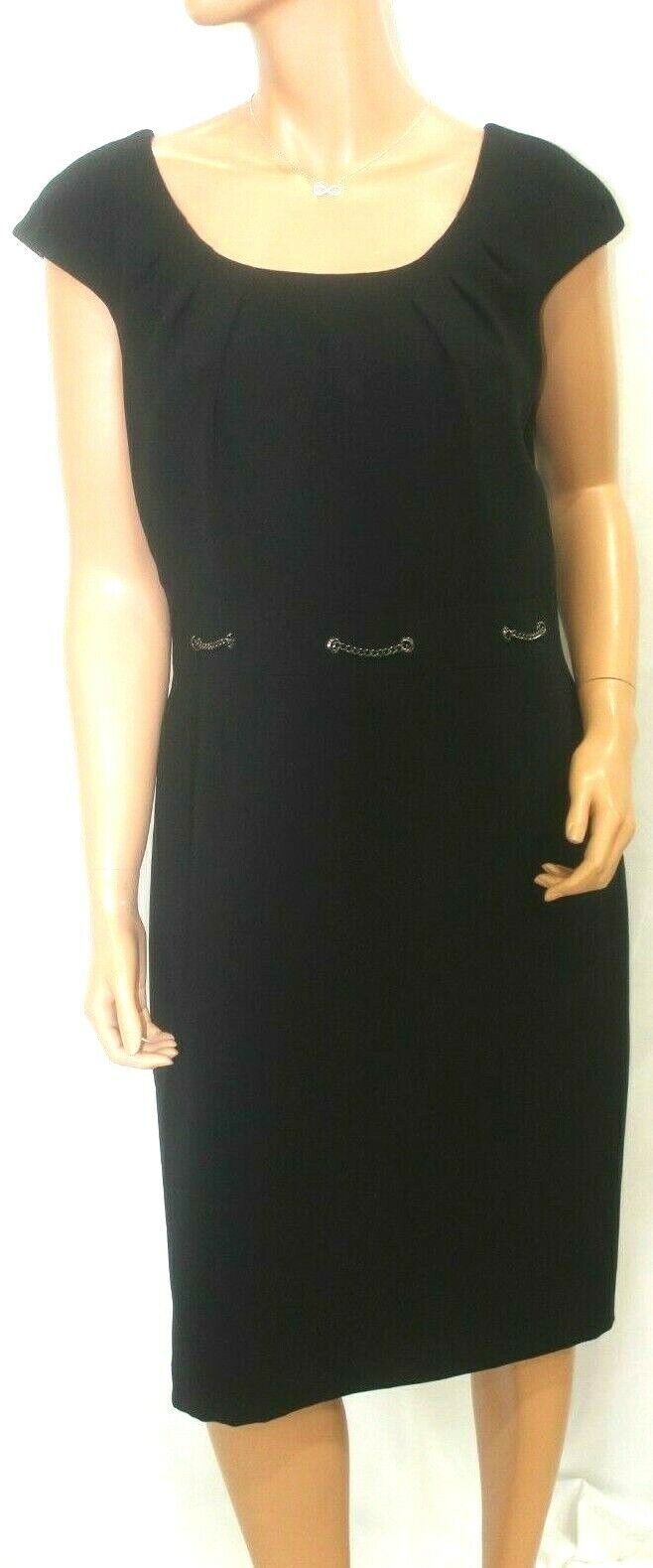 TAHARI Arthur S. Levine Sheath Dress Black Sleeveless Stretch Lined Size 10