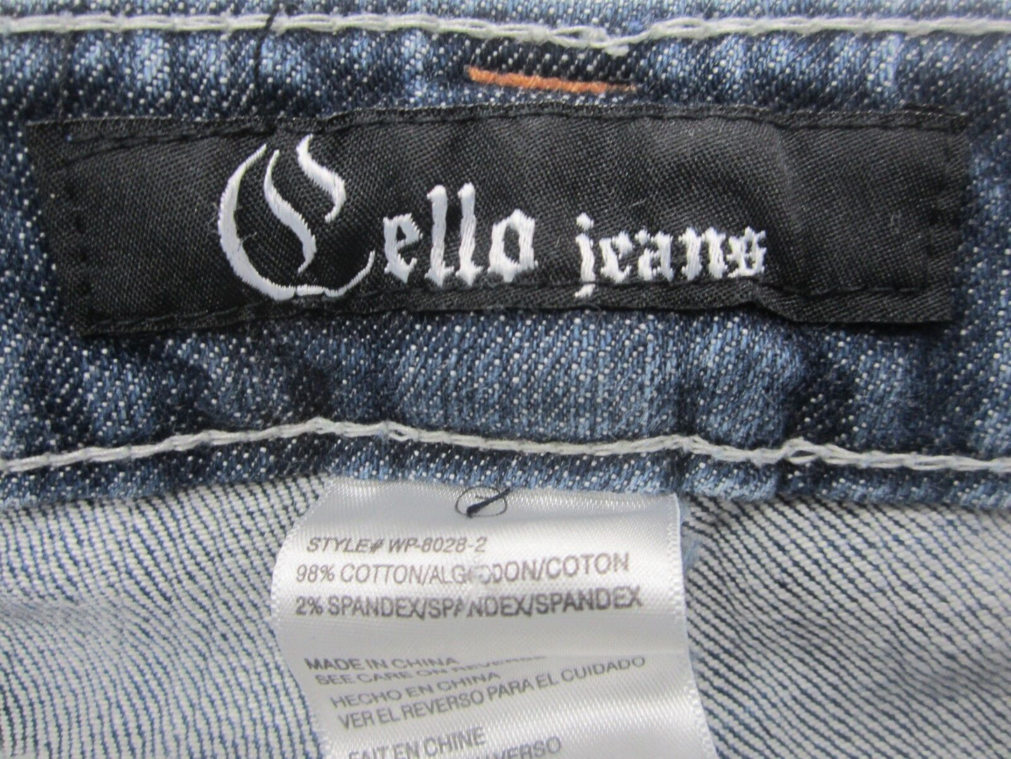 NICE CELLO Studed Cross Pocket Boot Cut Embellished Thick Stitch Jeans Sz 26x30