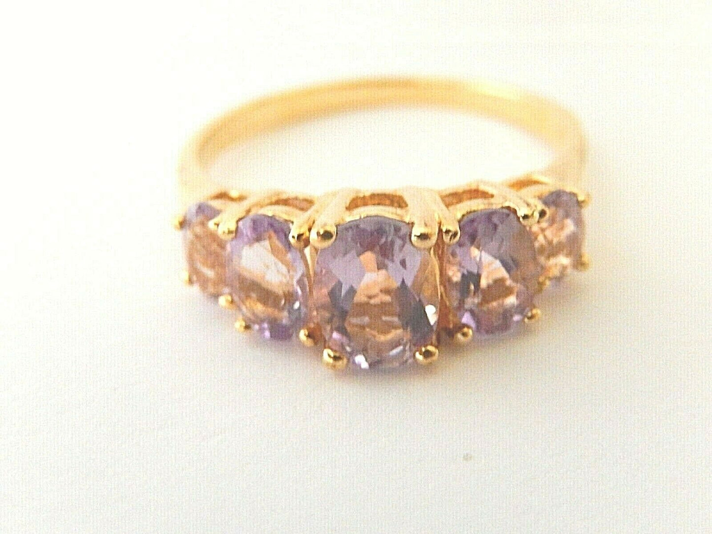 *NEW*  14kt Gold Vermeil .925 Oval Cut 2.25CT Amethyst Ladies Ring Size 9.5