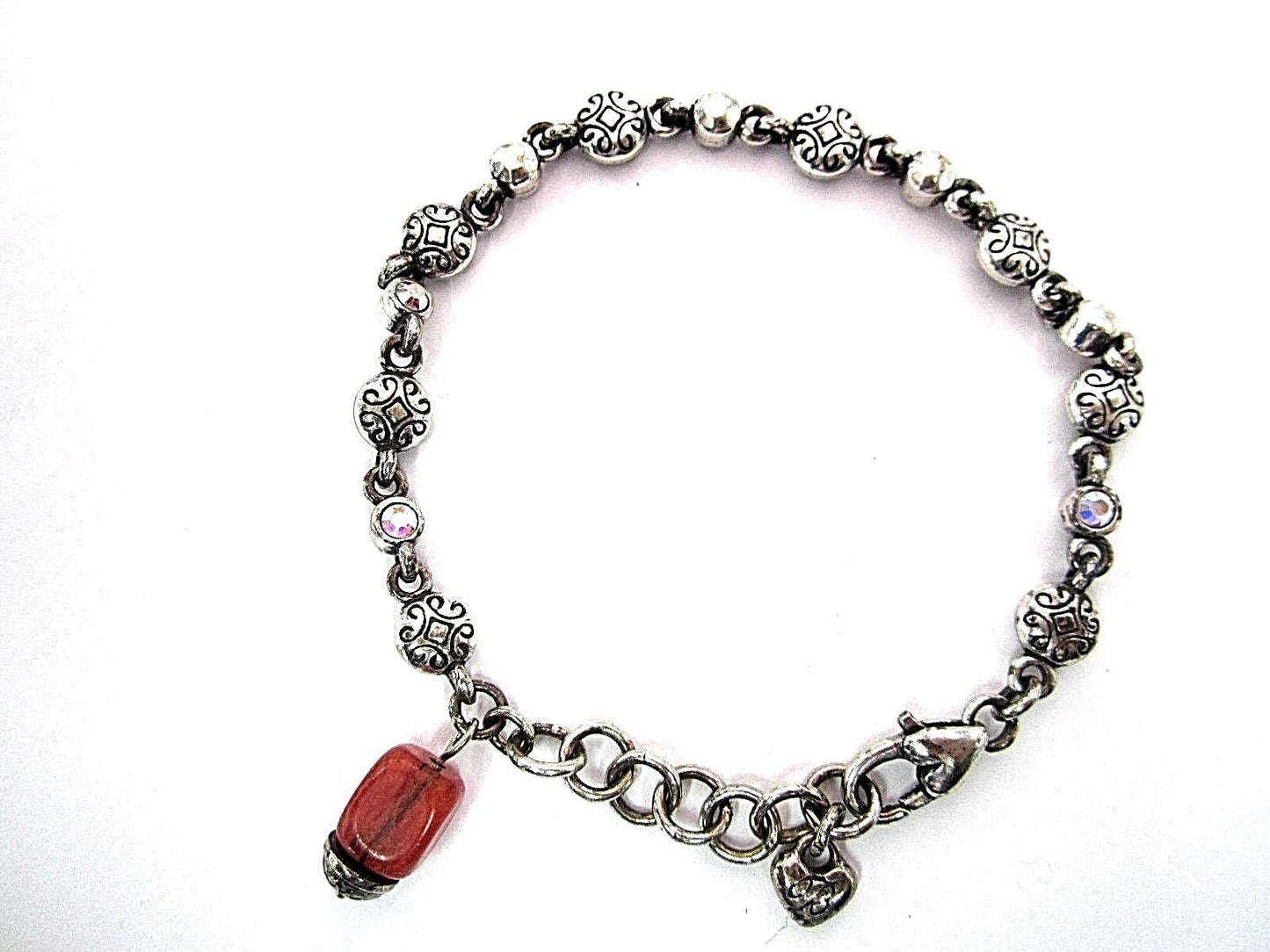 RETIRED Gorgeous Brighton Silver Tone Swarovski Crystals Link Bracelet 7" - 8"