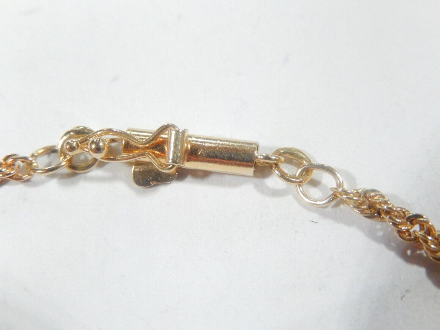 14k solid gold rope chain bracelet 7”  2mm Nice Barrel Clasp
