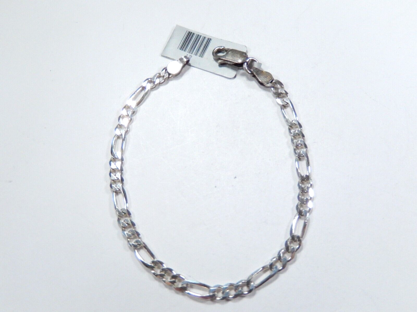 4.0mm Wide Sterling Silver Figaro Solid Chain Bracelet 925 Italy 6.75"