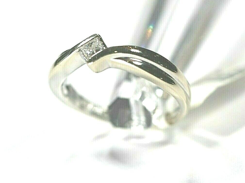 *NWT* 14K White Gold 1/5CT Carat VS Solitaire Diamond Engagement Ring Size 7.5