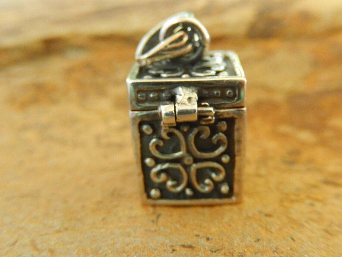 Vintage Art Nouveau Sterling Silver Repoussé Prayer Box Locket Pendant