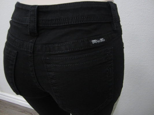 NWT Miss Me Destroyed Signature Skinny Black Jeans JY5151S332  Size 24 x 30