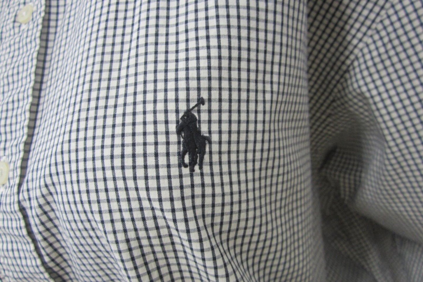 RALPH LAUREN GOLF "TILDEN" MEN'S L NAVY PLAID PONY SHIRT BUTTON DOWN COLLAR