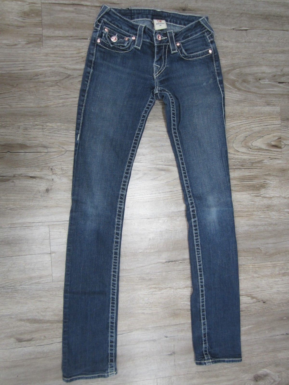 AUTHENTIC True Religion Skinny Size 24X32 Medium Dark Ladies Jeans WLFP