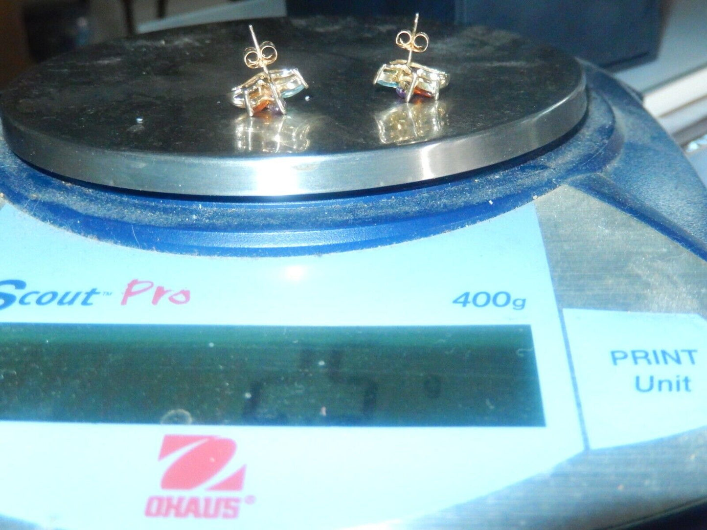 *VINTAGE*  10K Yellow Gold 1.25CT Marquise Cut Natural Gemstone Earrings