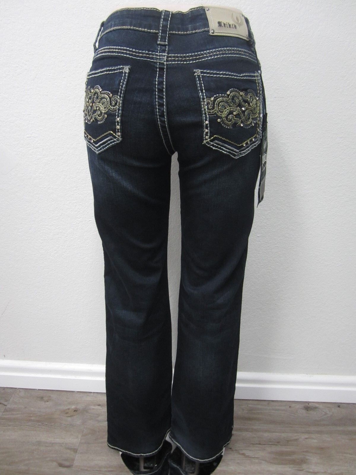 NWT Adiktd Womens Regular Mid-Rise Boot Cut Dark  ADJ1411617-R Jeans Size 31x34