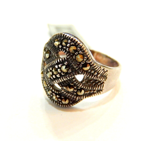 *VINTAGE*  Sterling Silver 925 Marcasite Ring Size 8.25