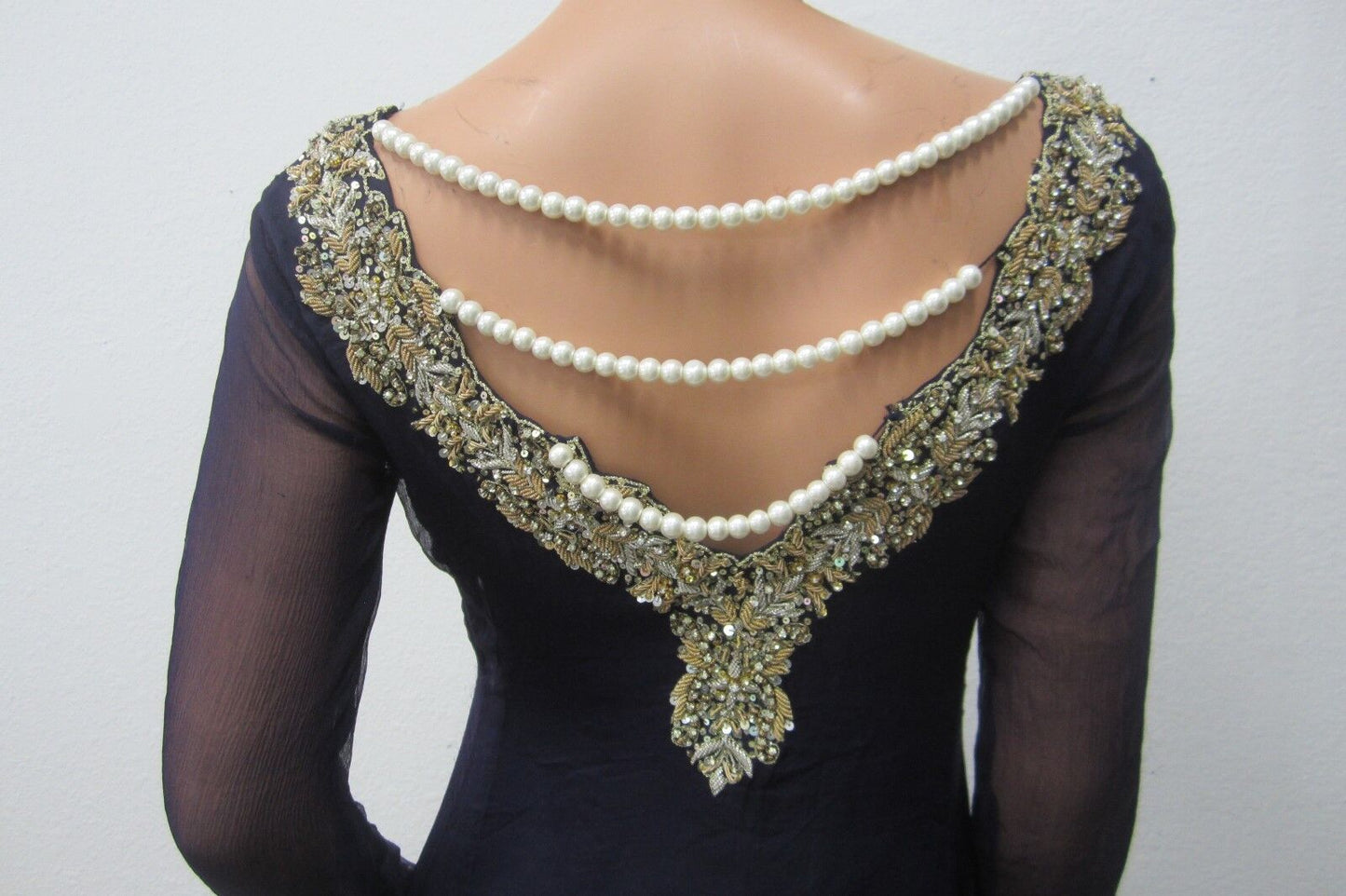 Beautiful Party Evening 2 Pc  Rhinestone Saree Women Fashion Clothing Wrap Sari