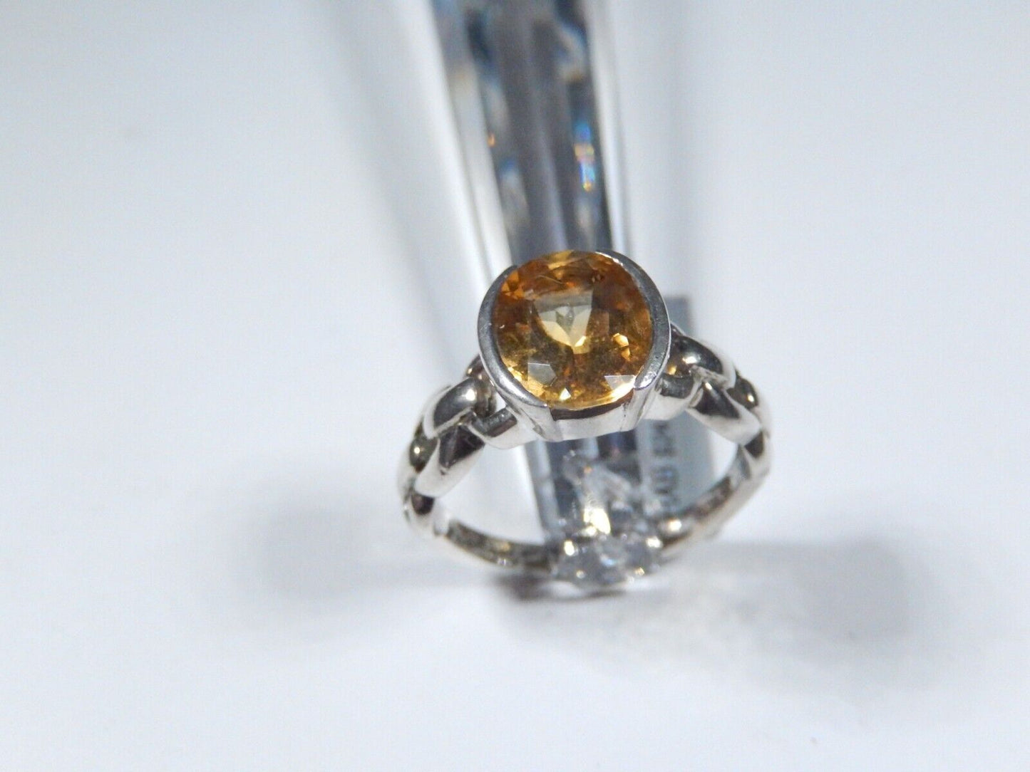 Sterling Silver Genuine 3.00 CT Oval Citrine Ladies Solitaire Ring Sz 8.5