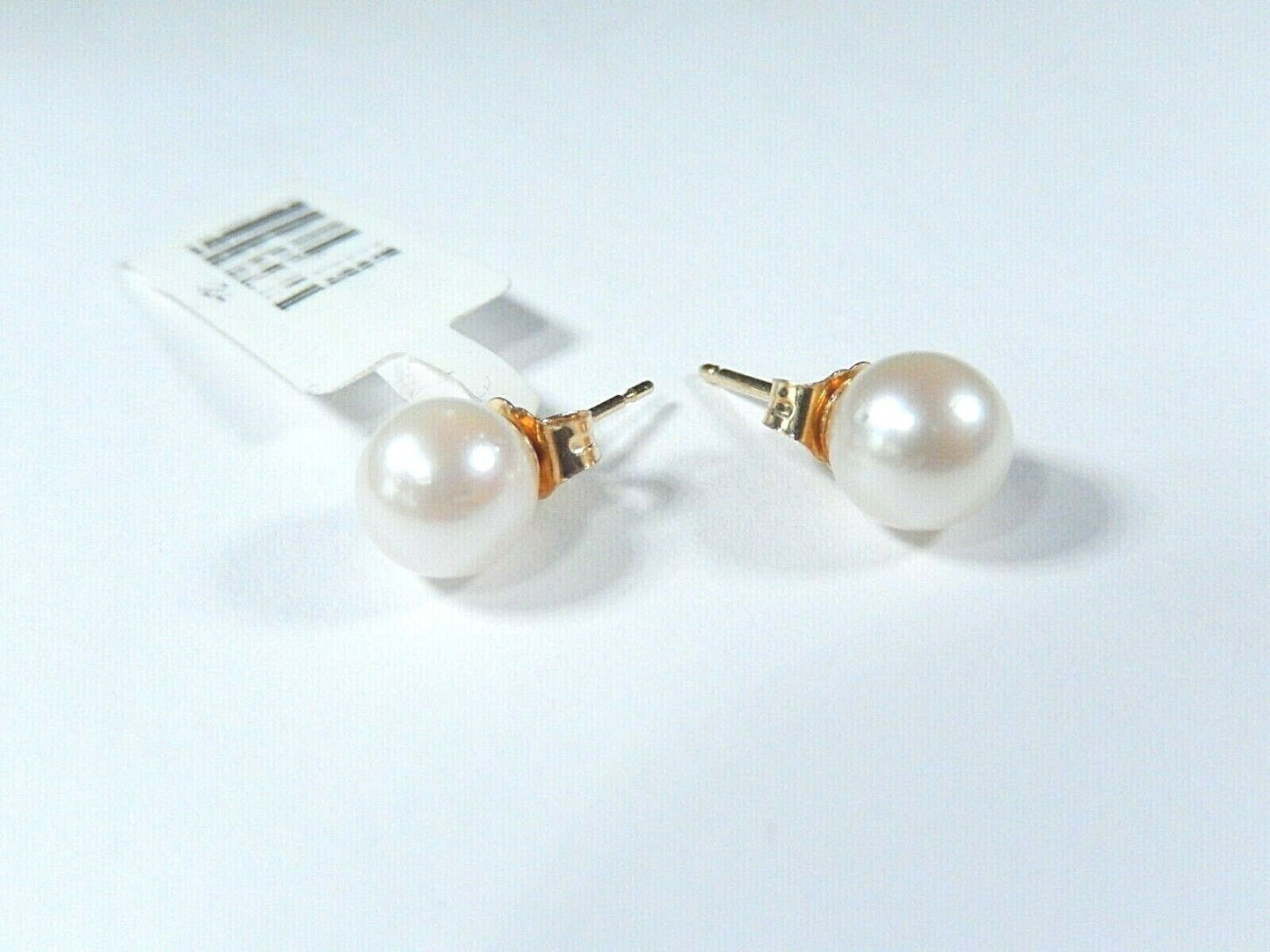 *NWT* 14k Yellow Gold 7mm AAA QUality Cultured Pearl Stud Earrings