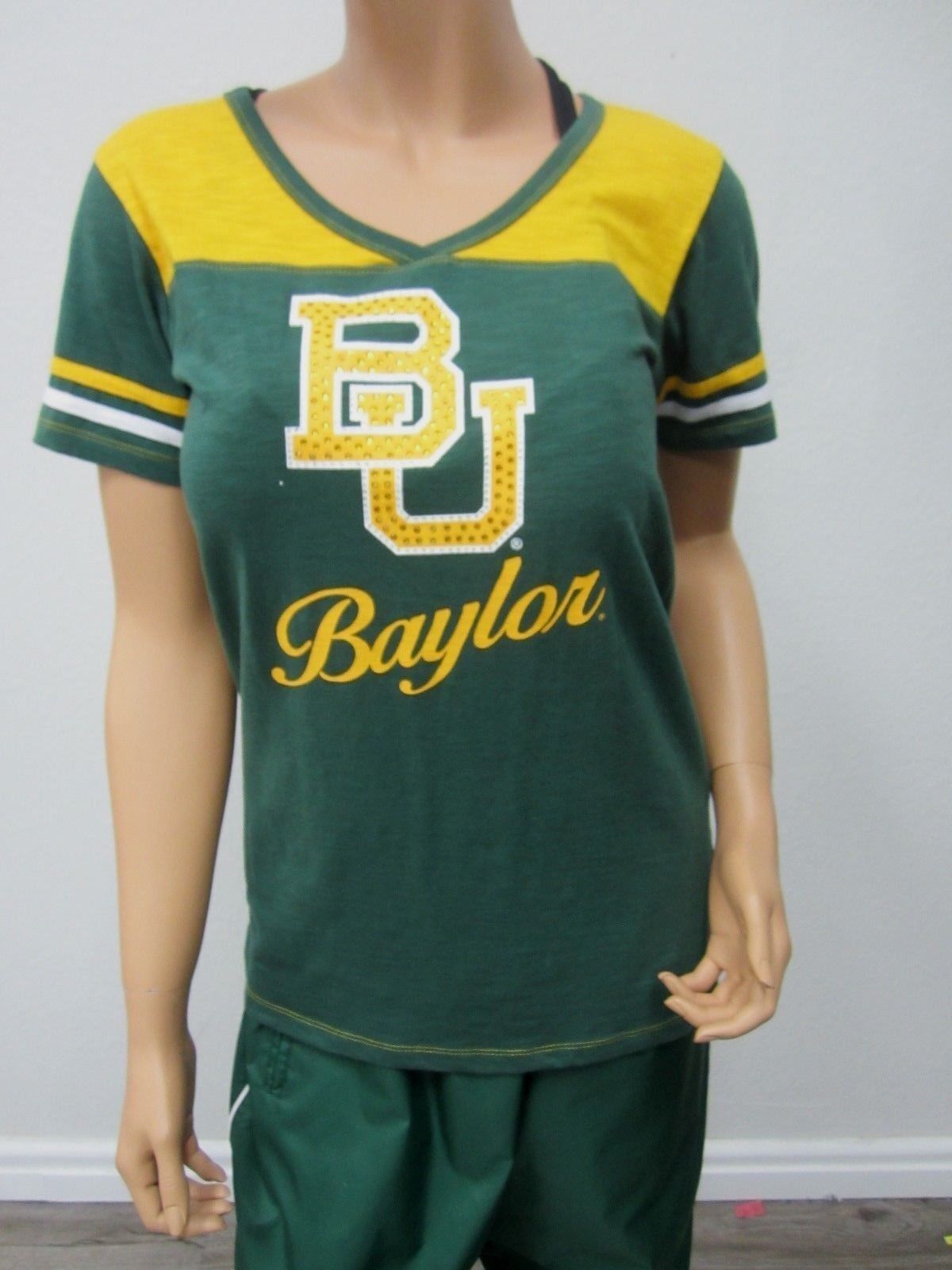 NEW Baylor Bears Colosseum Women's T Shirt Solid 100% Cotton Short Sleeve Siz LG