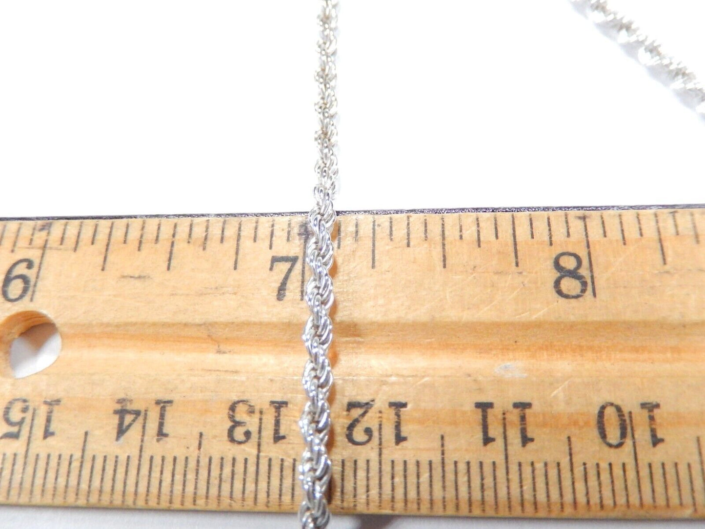 925 Sterling Silver 2.5mm Rope Chain Necklace 20” Jewelry