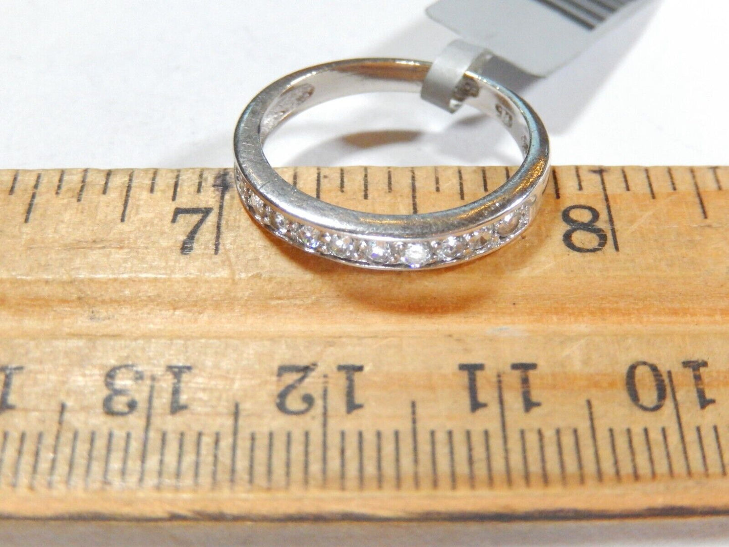*VINTAGE* 925 Sterling Silver 3.50mm CZ Channel Set Wedding Band Ring Sz 7.25
