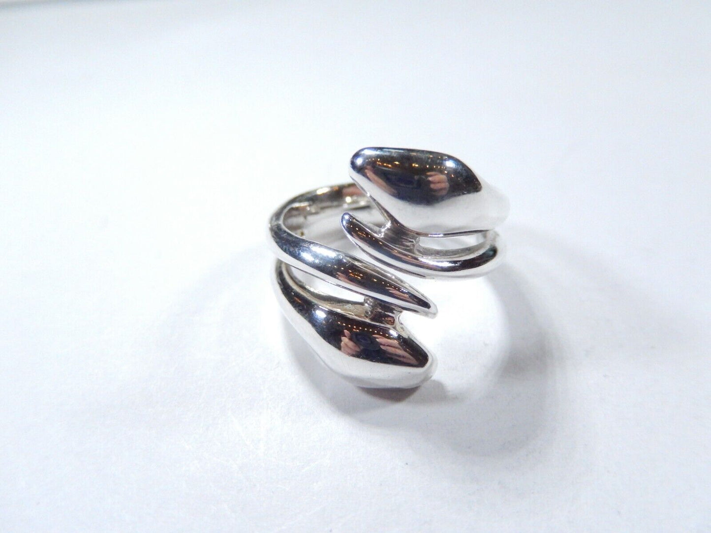 *VINTAGE*  Joseph Esposito Thick  Sterling Silver Two Snake Wrap Ring Size 7