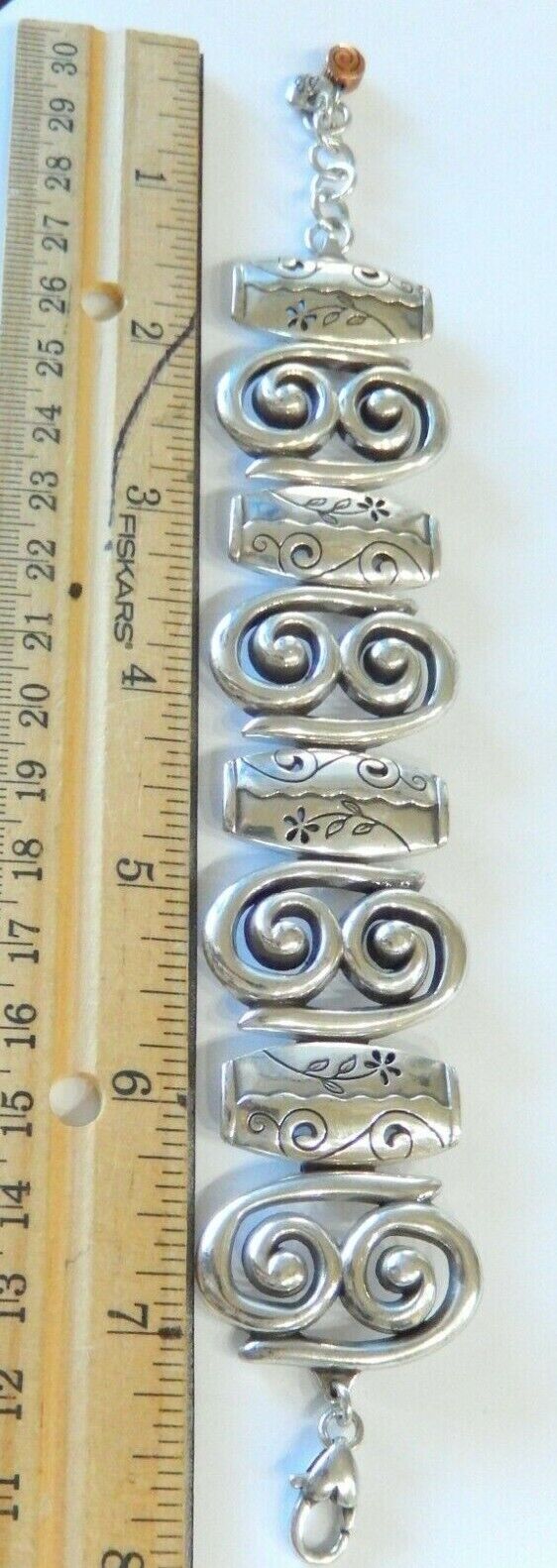 BRIGHTON PABLOS PASSION Picasso Silver Scroll Link BRACELET