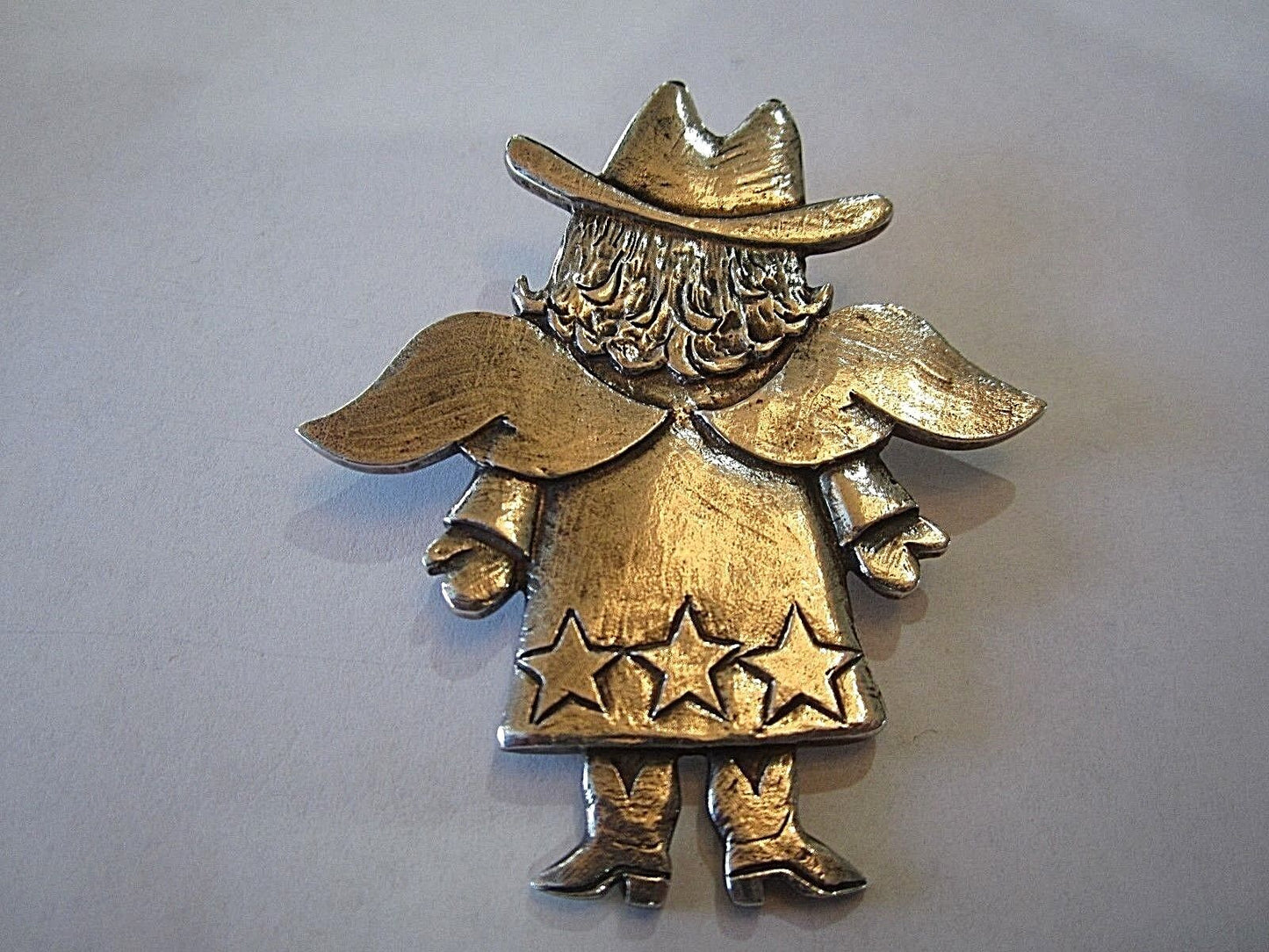 Jeep Collins Silver Large Statement Pendant Women Guardian Angel Cowgirl Jewelry