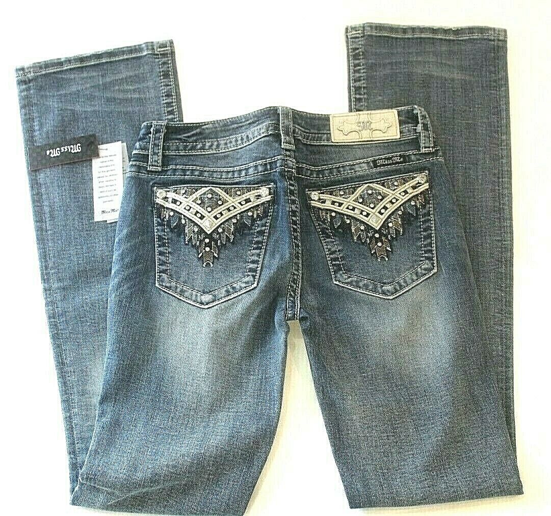 *NWT* $104. Miss Me Women's Mid Rise Chloe Boot Cut Jeans Size 26 x 34