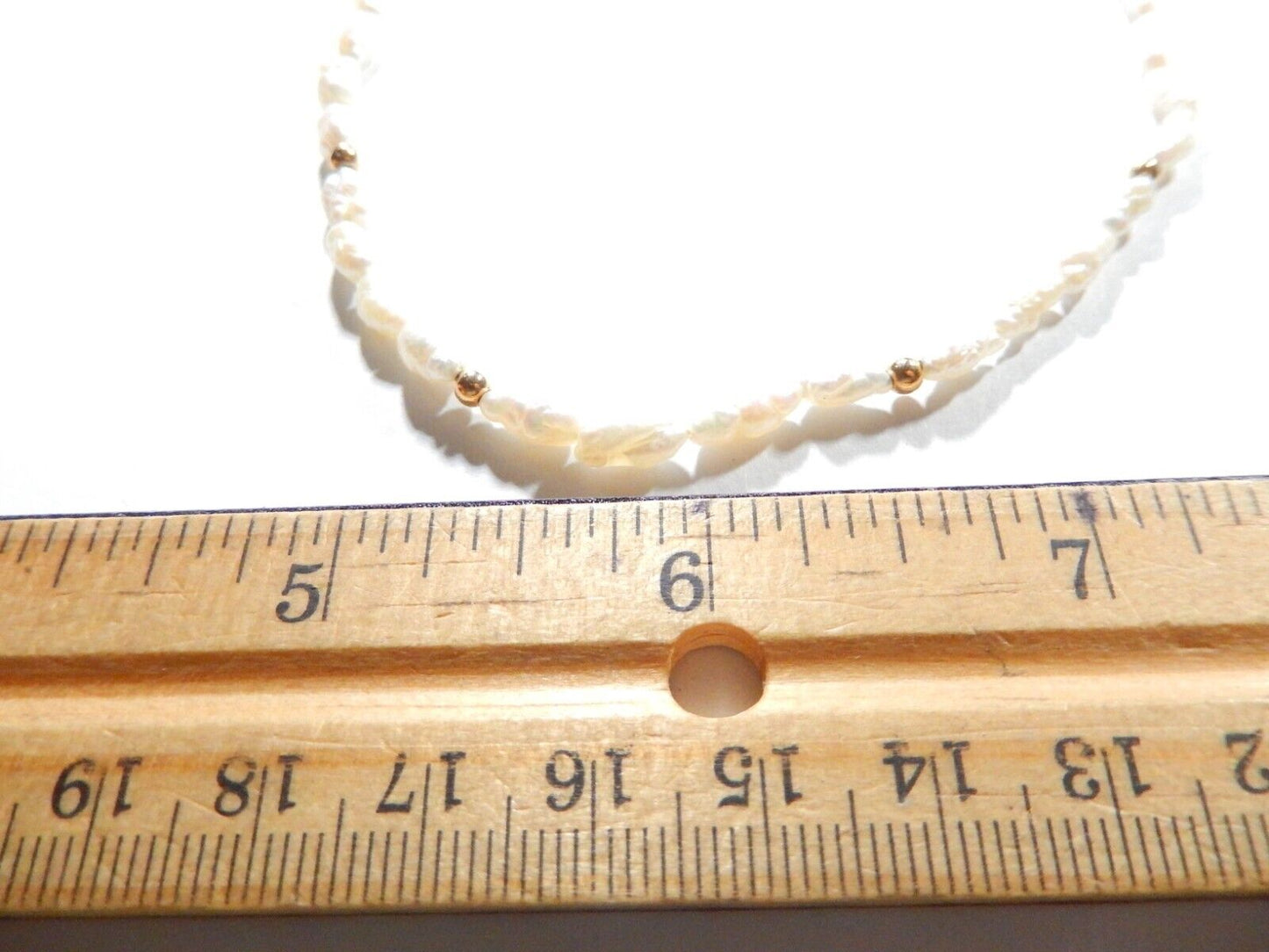 16" Rice PEARL NECKLACE 14K BEADS and CLASP
