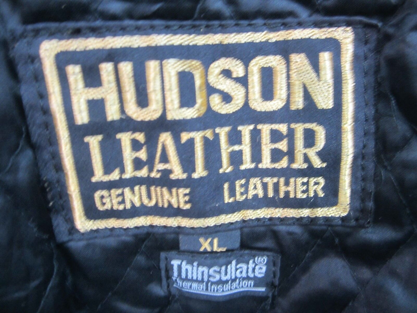 HUDSON LEATHER VINTAGE THICK HEAVY FRINGE RED FLOWER MOTORCYCLE JACKET LINED