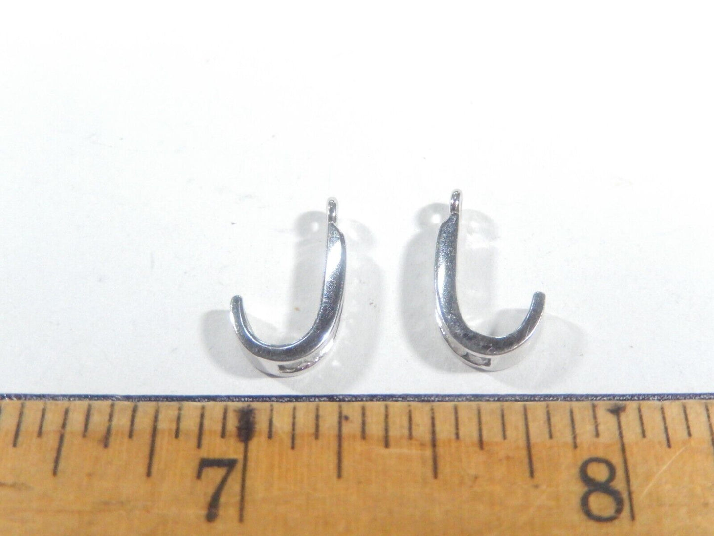 *VINTAGE* 14K White Gold .40CT Natural VS Diamond J-Hoop Earring Jackets