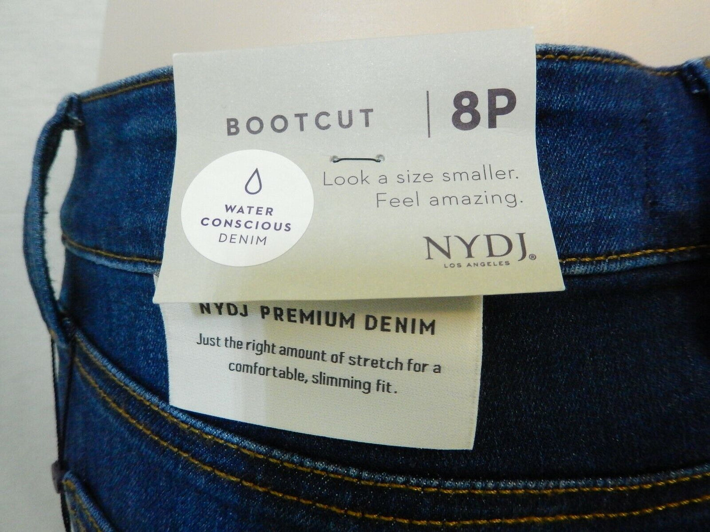 NWT $109 NYDJ Barbara Bootcut Jeans with Premium Denim Lift Tuck Size 8P x 29"