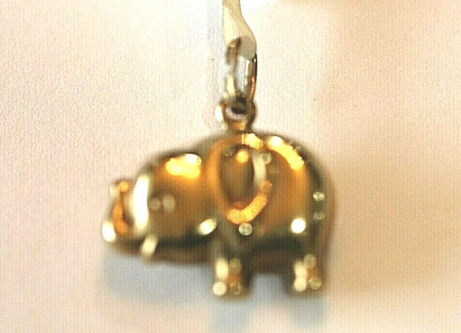 *VINTAGE*  14k Yellow Gold 3D Elephant Charm or Pendant 20mm x 15mm