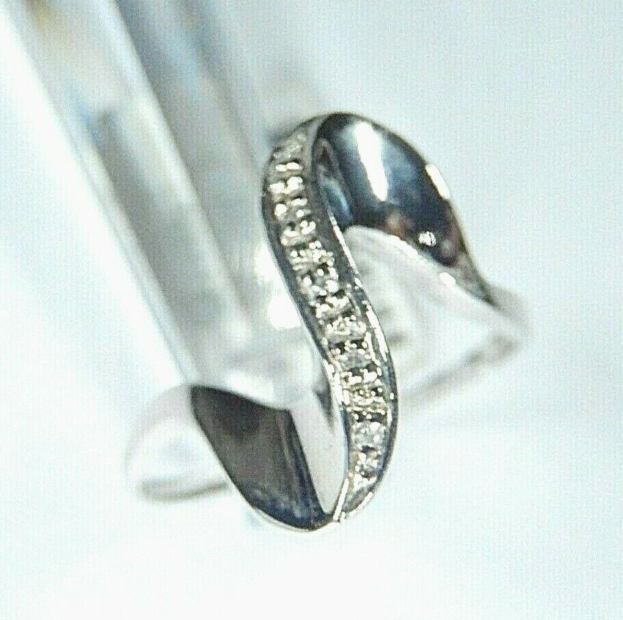 14K White Gold Elegant High Fashion  Natural Diamond Cocktail Ring Size 8.75
