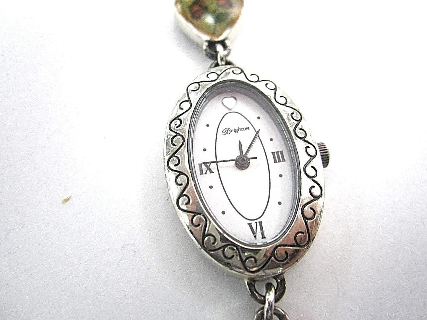 RETIRED Brighton Picadilly Heart Watch 8 charms in wrist band multi-color hearts