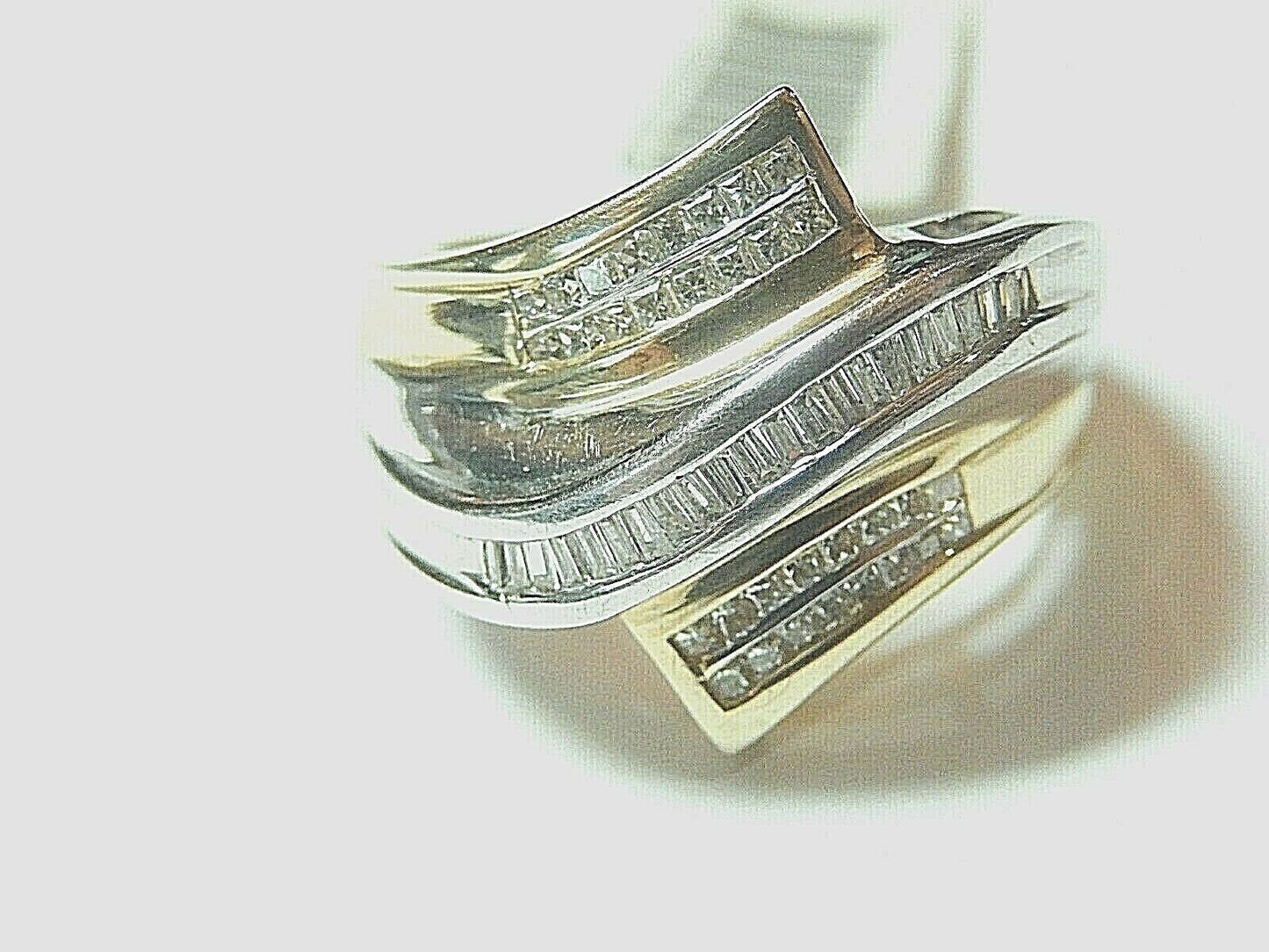 *STUNNING*  3/4CT Natural Diamond Ladies 10K Two-Tone Gold Diamond Ring Sz 7.5